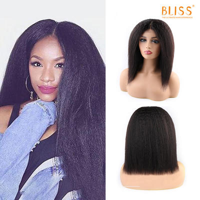 Bliss Kinky Straight Wig 4x4 Lace Closure Virgin Cuticle Aligned Human Hair Wig